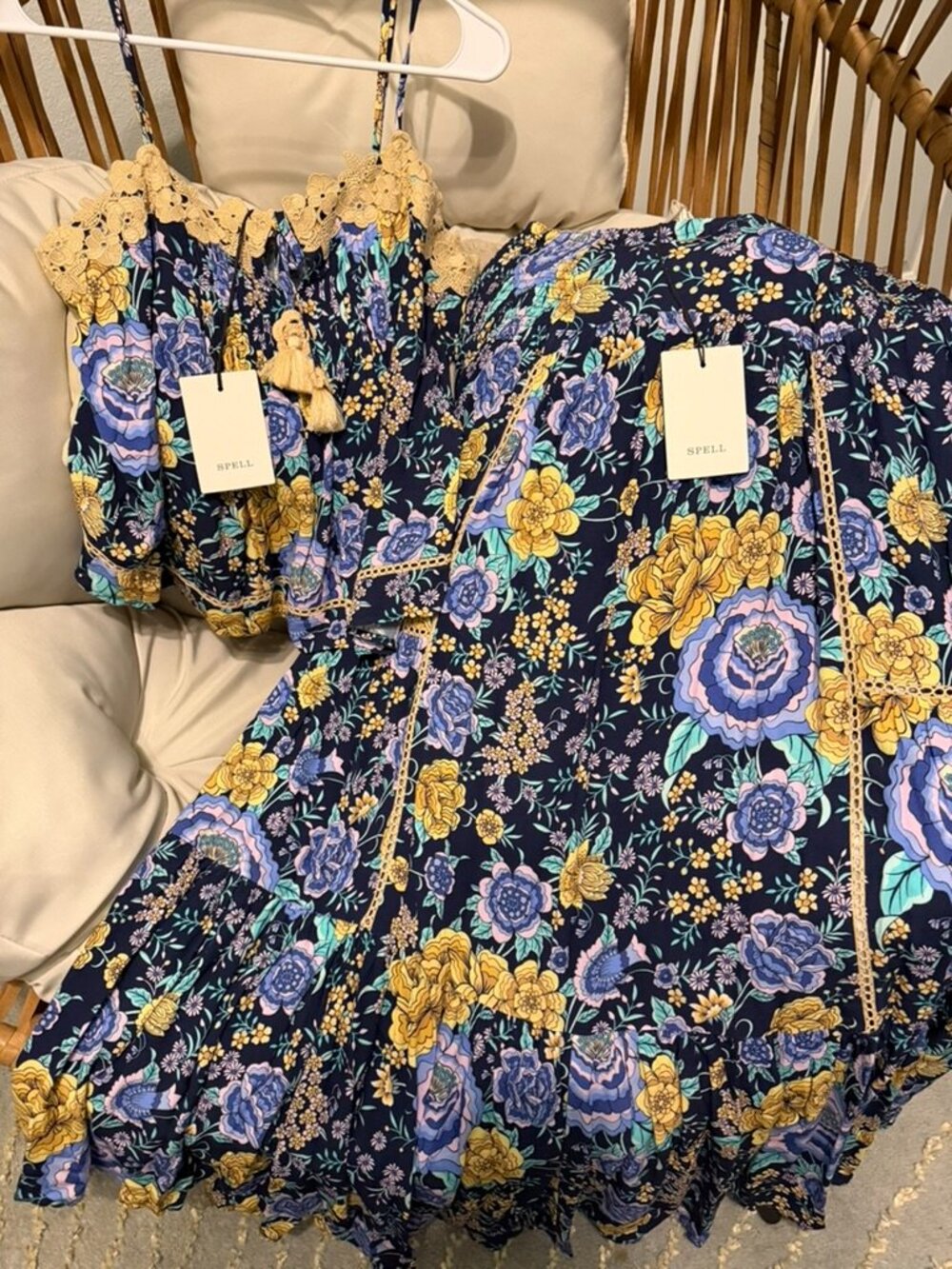 Spell Full Bloom Maxi Skirt & Floral Bloom Tank Set Medium Rare Sold NWT - Picture 4 of 13